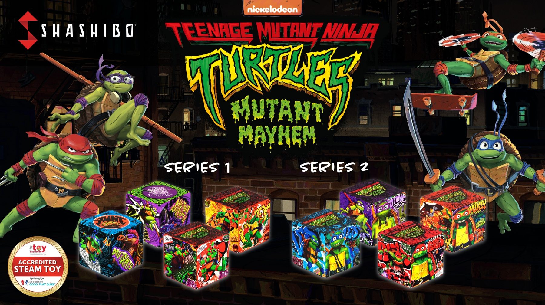 Teenage Mutant Ninja Turtles Shashibo cubes, Series 1 and 2